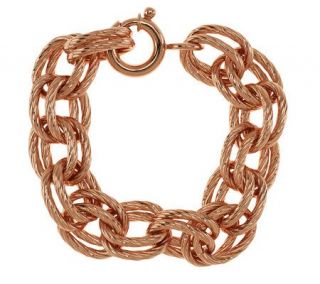 Bronzo Italia Average Textured Double Rolo Link Bracelet   J272757
