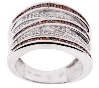 AffinityDiamond 3/4 ct tw Multi Row Red Baguette Ring, Sterling 