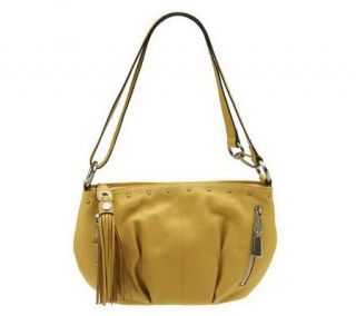 Makowsky Leather Convertible Shoulder Bag w/Fringe Tassel — 