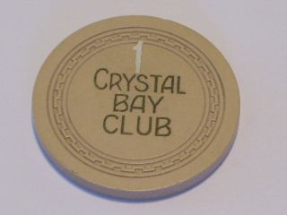 ROULETTE 1 CRYSTAL BAY CLUB LAKE TAHOE NV Vintage Old Casino Chip