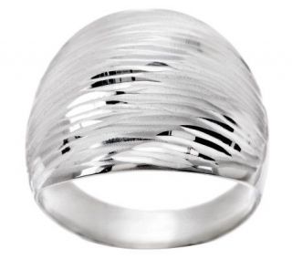 VicenzaSilver Sterling Diamond Cut Illusion Dome Ring —