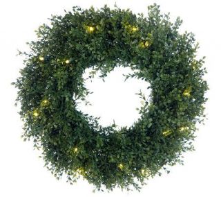 BethlehemLights BatteryOperated 22 Boxwood Wreath with Timer   H166194