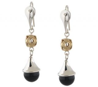 RLM Studio Sterling, Black Onyx & Woven Brass Bead Earrings   J152166
