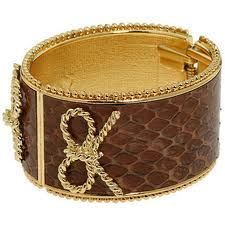 New Rachel Leigh   Olivia Snakeskin Cuff Bracelet (Chocolate)