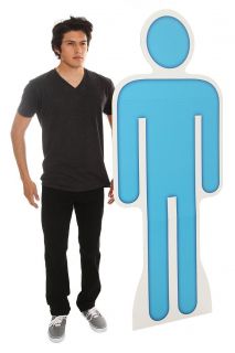 MAN SIGN LIFE SIZE CARDBOARD STANDUP BLUE MAN STANDEE PARTY EVENT 73 x