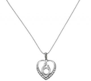 Sterling Mother & Child Heart Pendant with 18Chain   J310308