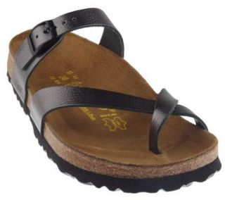 Papillio Leather Metallic Toe Loop Sandals —