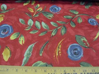 Fabric Culp Mill Upholstery Drapery Crimson Floral 203J