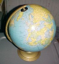 Vintage Crams Cram Imperial 12 World Globe USA Metal Stand Map Maps