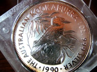  1990 Kookaburra 1oz 999 Silver L K