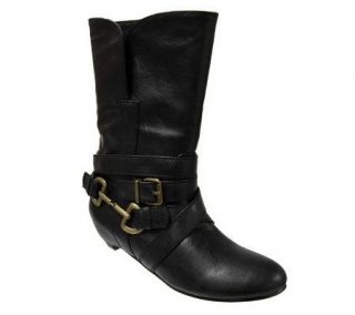 Journee Collection Womens Buckle Accent Mid Calf Boots   A193977
