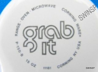  Grab It Bowls, w/ New Plastic Lids, P 150 B, 15 oz, White Tab Handle