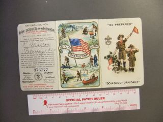 Boy Scout Membership Card 1920 Signed Father of Harry Yoder 7724Z