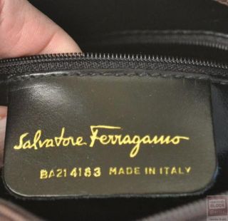 Fabulous Ferragamo Purse in Brown Calf Leather with Croc Design