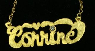 Gold Filled Diamond Name Pendant Corrine
