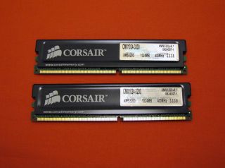 Corsair 2GB 2 x 1GB PC3200 3200 400MHz V6 1 CL3 CMX1024 3200 Non ECC