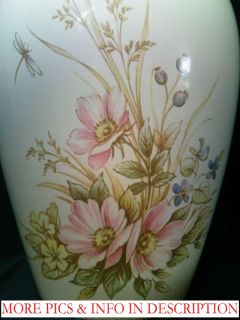 Royal Winton Vase in Cream w Pink Blue Yellow Flowers w Green Foliage