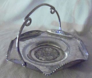 Vintage Cromwell Hand Wrought Aluminum Basket w Articulated Handle
