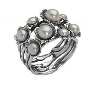 Or Paz Sterling Cultured Freshwater Pearl Flower Ring   J301517