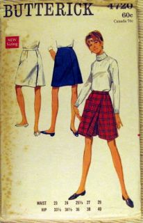 1960s vintage pattern misses culottes SKORT w27