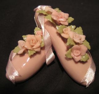 Cosmos Porcelain Pink Ballerina Slippers Figurine