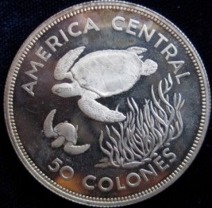Costa Rica 50 Colones 1974 Proof Wildlife Conservation Proof Green