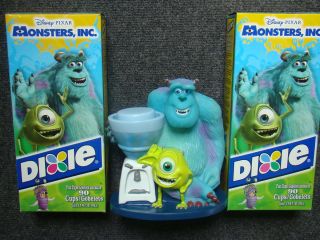 Monsters Inc Dixie Cup Holder 2 New Boxes of Cups Disney Mike Sulley