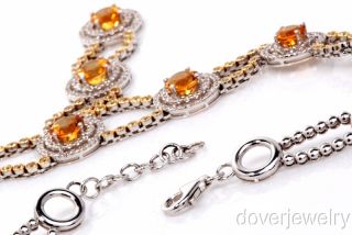  00ct Diamond Citrine Yellow Sapphire 18K Gold Pendant Necklace