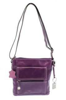 Giani Bernini Purple Leather Crossbody Handbag Small BHFO