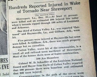 Cotton Valley La Louisiana Webster Parish Tornado Disaster 1948 Old