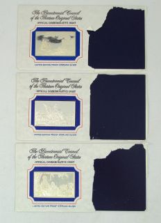 1976 Franklin Mint Bicentennial Council Sterling Silver Ingot Art Bars