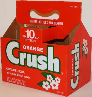 Old Soda Pop Bottle Carton Orange Crush with Flowers Unused New Old