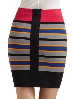 NWT Yigal Azrouel Cut 25 Colorblock Bandage Skirt Dress  330 sz