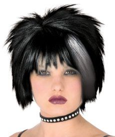 Adults Cyndi Lauper Style 80s Black Punk Fancy Dress Costume Party
