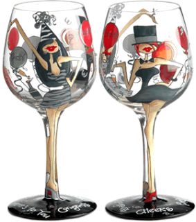 Bottoms Up Hand Painted Wine Glass Many Designs