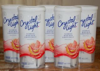25 Packets Crystal Light Sunrise Ruby Red Grapefruit Drink Mix, Makes