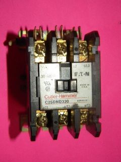 Cutler Hammer C25DND330 Contactor 30 Amp 3 Pole