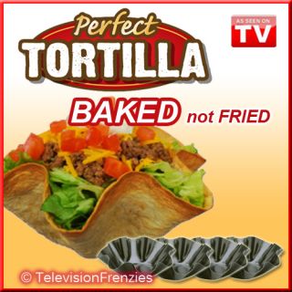  TORTILLA Baking Mold Pan Set  4 Pans  As Seen on TV  NEW Taco Bowls