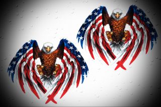 Harley Davidson Chopper USA Flag Eagle Decal Stickers