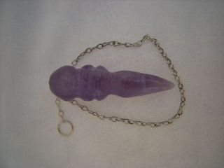 Natural Amethyst Crystal Pendulum Silver Chain EXTRAS