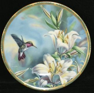 Cyndi Nelson Ruby Throated Hummingbird Collectors Plate