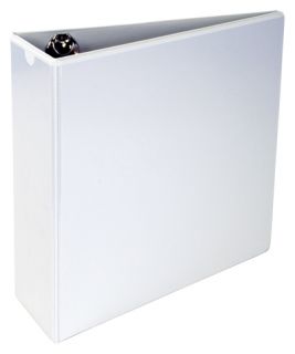 A4 3 Angle D 3 Ring White Vinyl View Binder