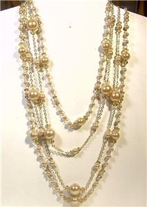 Premier Designs Champagne Pretty in Pearls 50 Double Strand Necklace
