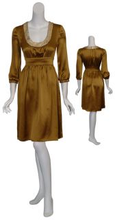 Contemporary Cynthia Rowley Gold Silk Dress $363 6 New