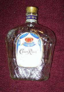 Crown Royal Canadian Whisky Bottle, EMPTY, Clear Glass