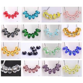  Lampwork Crystal Glass Spacer Beads fit European Charm Bracelet PDY