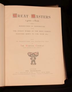 1903 Great Masters 1400 1800 Reproductions of Photogravure Text by