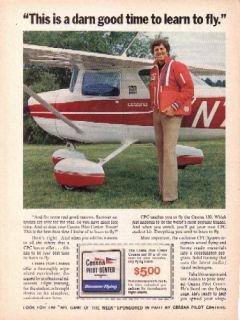  MEREDITH Vintage Orig Mag Ad NFL Dallas Cowboys Cessna Pilot Center