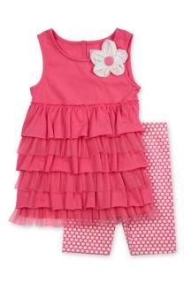 Sweet Heart Rose Tiered Ruffle Top & Pants Set (Infant)