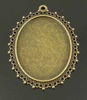 34237 Antique Bronze Oval Cameo Setting Cabochon Tray Inner Size 40